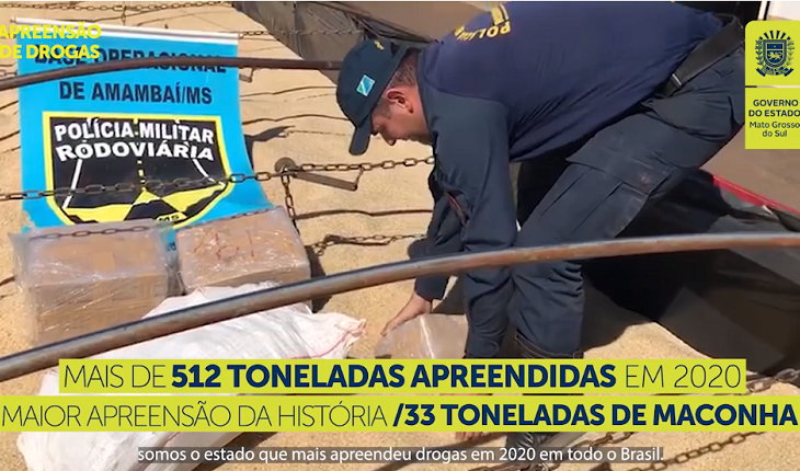 Mato Grosso do Sul é o Estado que mais apreende drogas em 2020