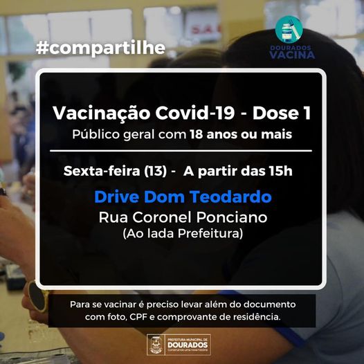 Comunicado de Vacinação em Dourados MS