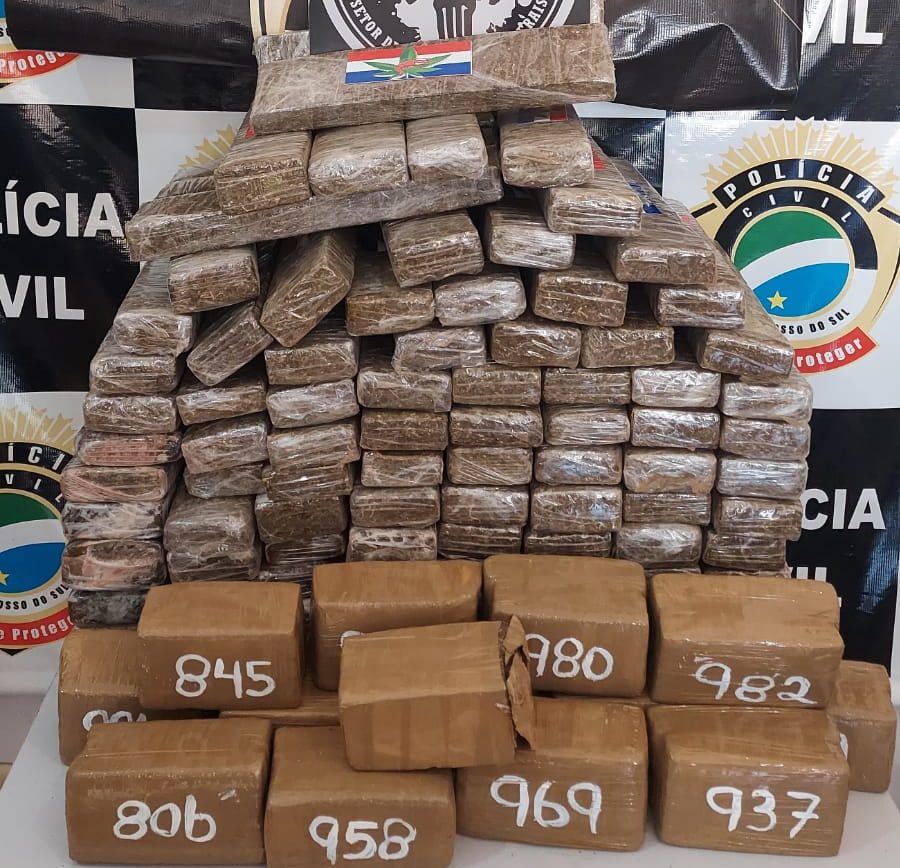 Polícia Civil apreende 105 kg de maconha em cidade do MS