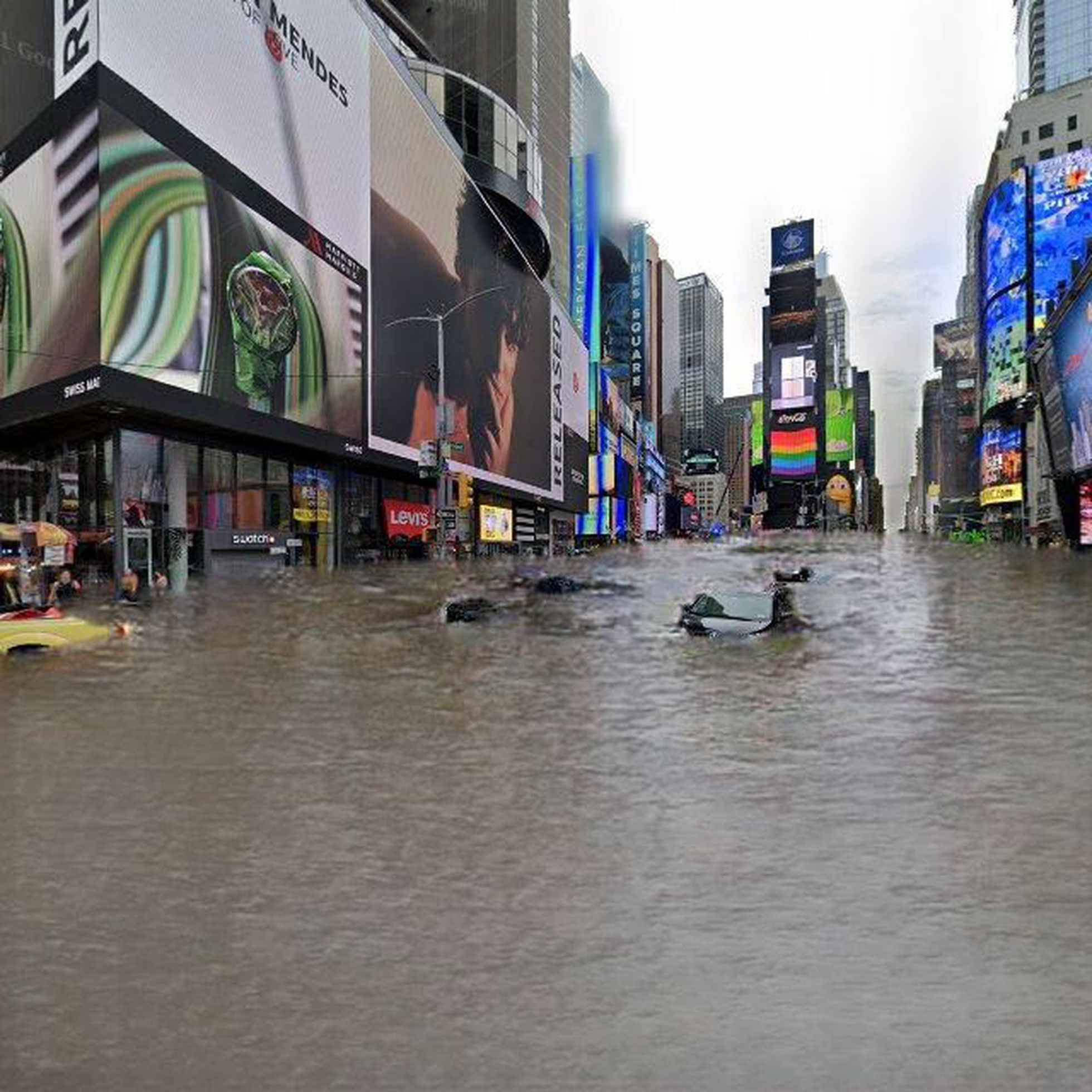 Times Square alagada e Avenida Paulista em chamas, assim a crise climática afetará a sua rua