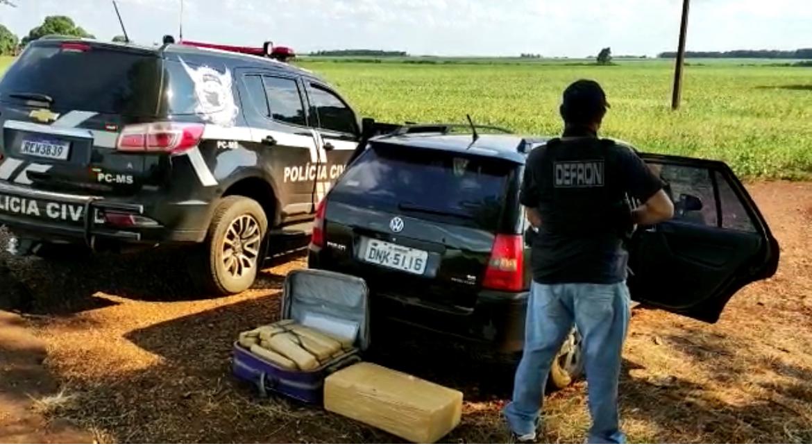 Defron apreende 450 kg de maconha e um veículo em Dourados 