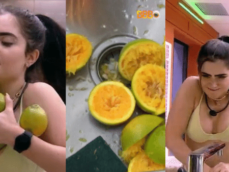Jade sofre ao fazer suco no 'BBB': 'Alguém ensina ela a espremer laranja?'