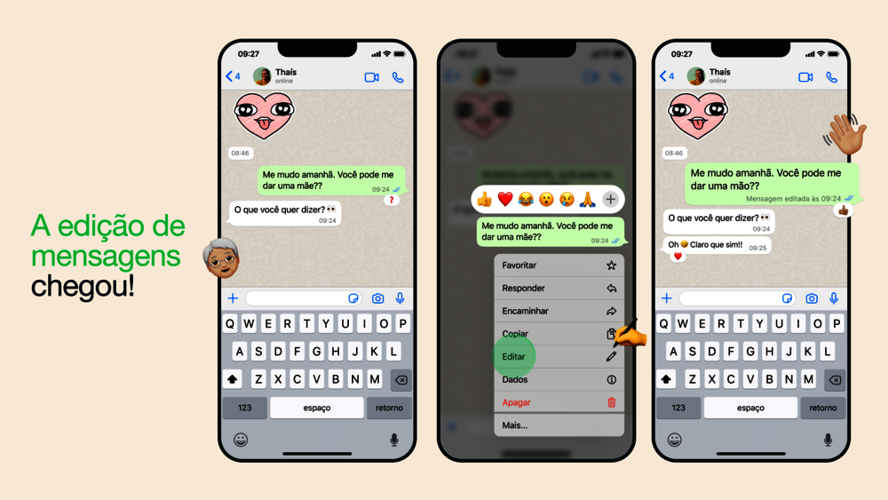 Whatsapp libera recurso que permite editar mensagens