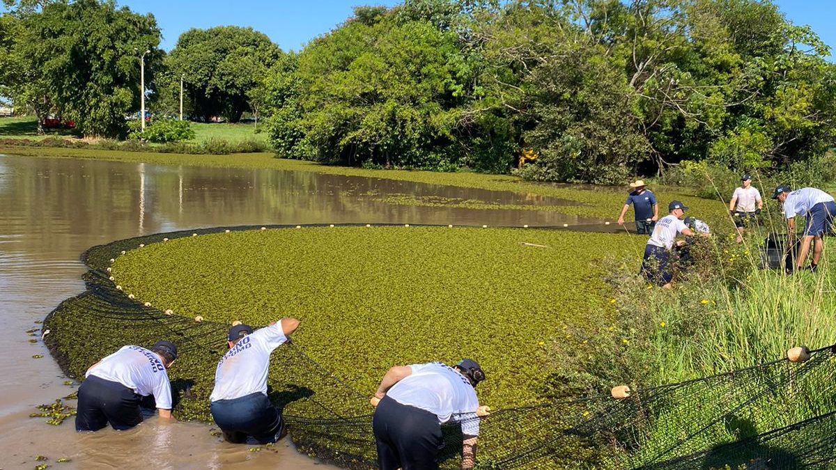 Prefeitura de Dourados realiza limpeza de vegetação em lagos 