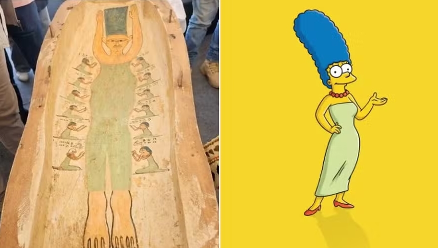 'Marge Simpson' aparece em caixão de egípcia morta há 3.500 anos