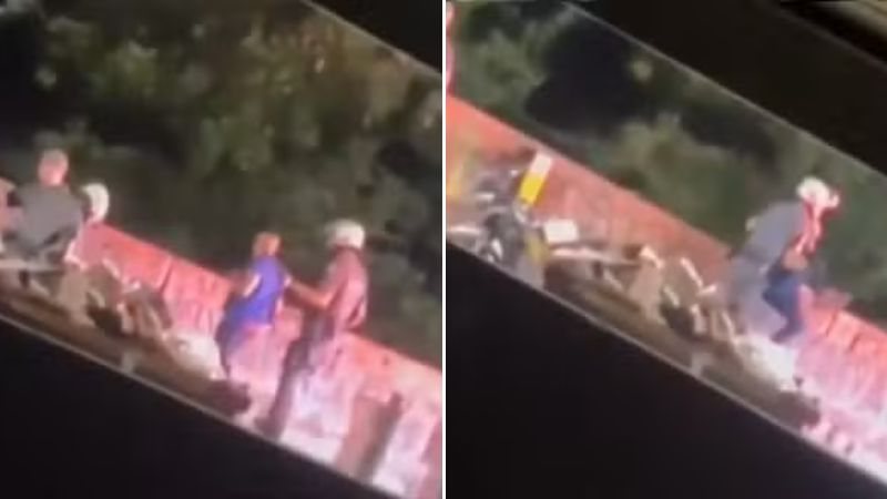 PM é flagrado jogando homem do alto de ponte em SP