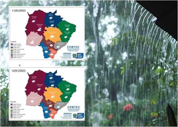 Pancadas de chuva vão marcar fim de semana em MS