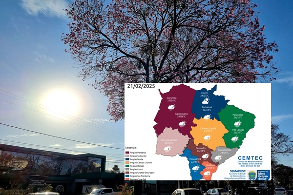 MS tem previsão de chuva, mas calor acima de 30°C predomina nesta sexta-feira