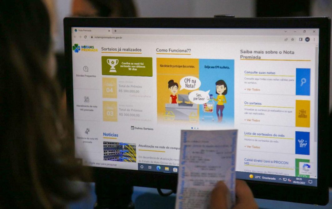 Nota MS Premiada tem cinco ganhadores para o prêmio de R$ 100 mil