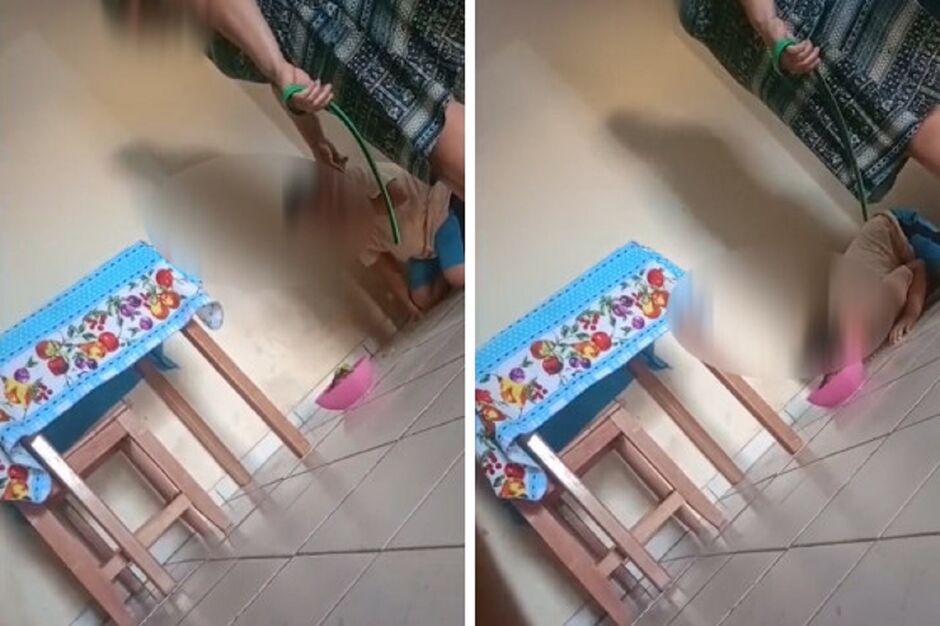 Criança é obrigada por avós a ajoelhar e comer igual cachorro: 'Lambe o chão'