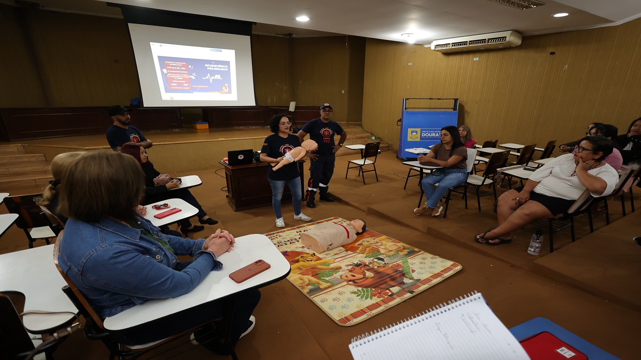 Professores de Dourados recebem formação em primeiros socorros com o apoio do Samu