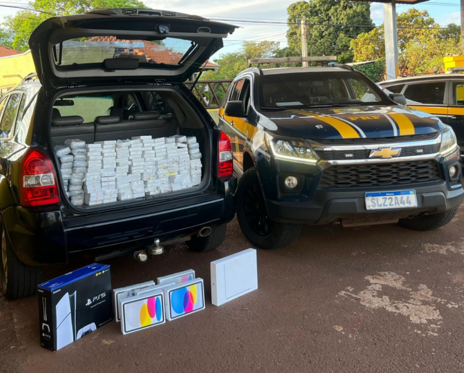 PRF apreende R$2,2 milhões em eletrônicos em Dourados.