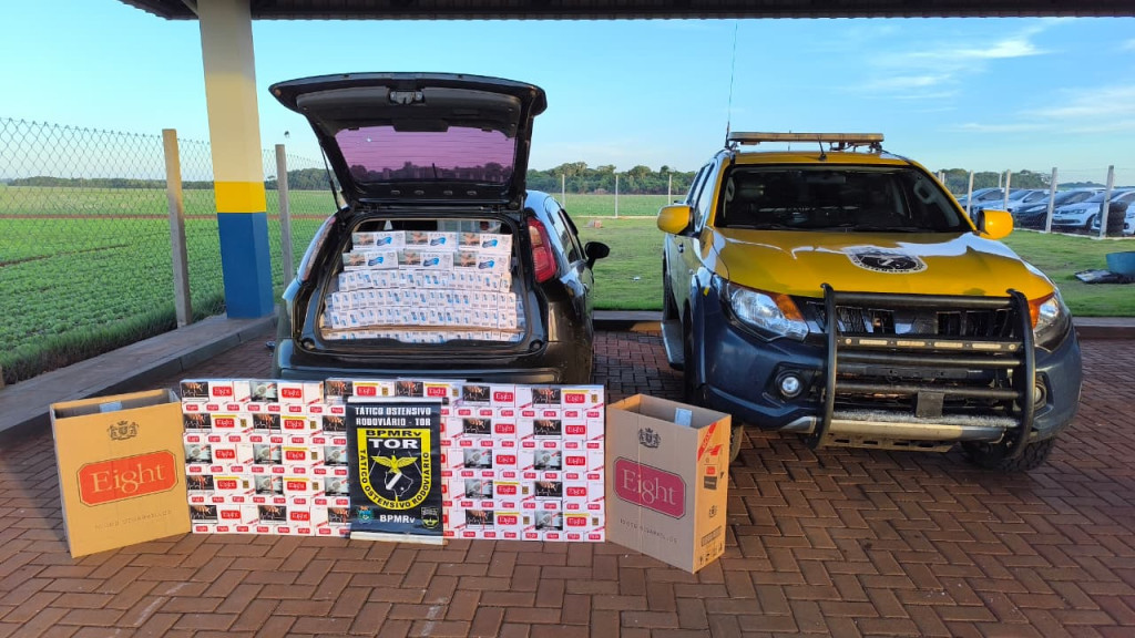 PMR apreende R$ 63,5 mil em cigarros contrabandeados na MS-164