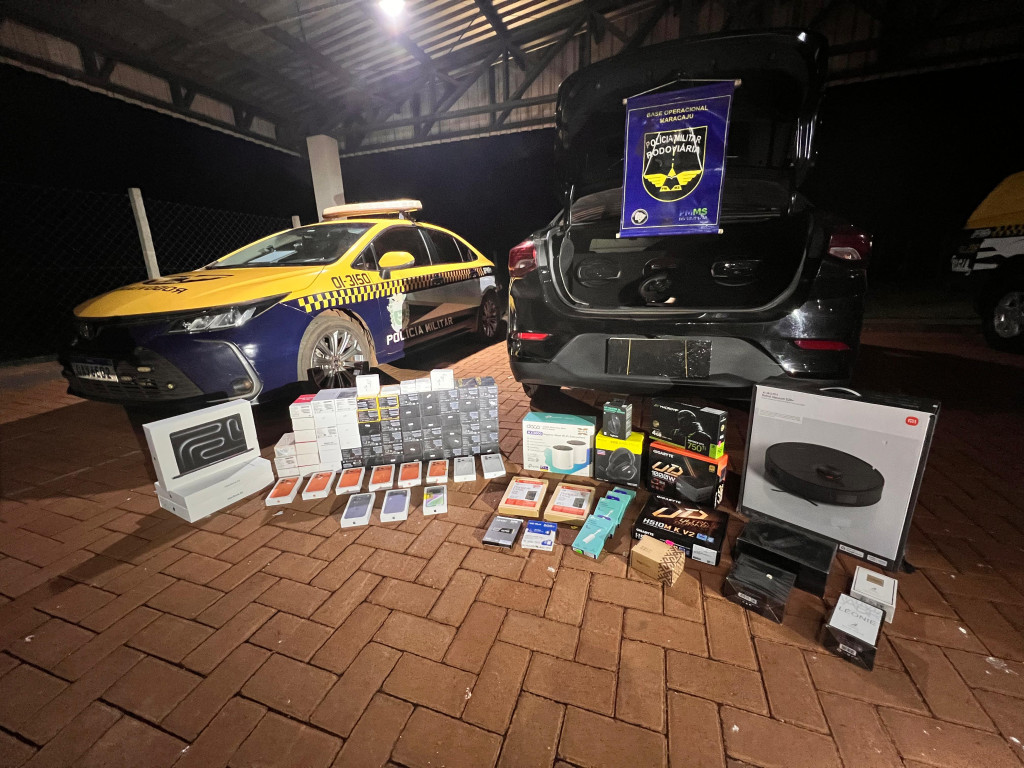 PMR apreende R$ 453 mil em eletrônicos escondidos em veículo na MS-162