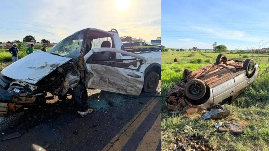 Ultrapassagem irregular provoca colisão e capotamento na BR-267