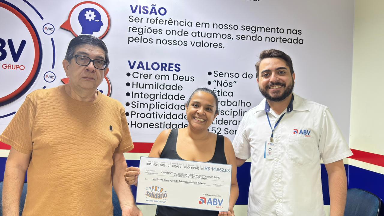 Ceia recebe doação do ‘Troco Solidário’ do ABV Grupo